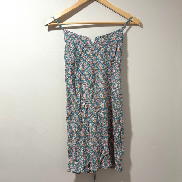 Aeropostale Dresses & Skirts - Aeropostale Floral Mini Dress Green Pink Cottage Tie Back Sundress Party‎ Casual